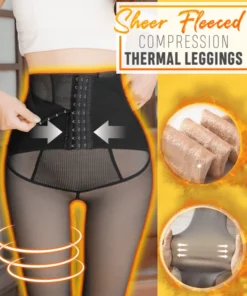 Gennemsigtige fleeced termiske leggings med kompression