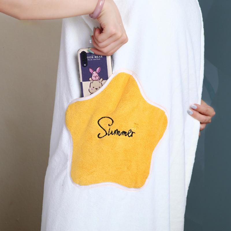 Kvinder Quick Dry Bærbare Microfiber plys badekåber - Image 12