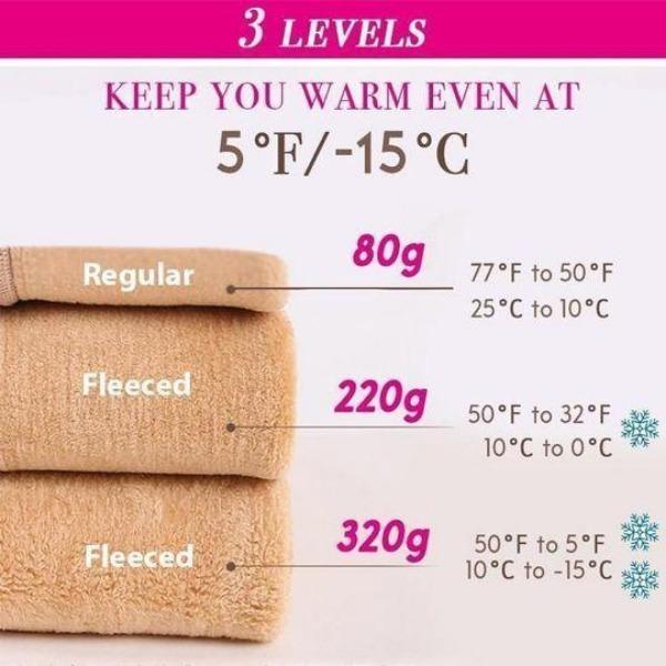 Fejlfri ben falsk gennemsigtig varm fleece strømpebukser - Image 8