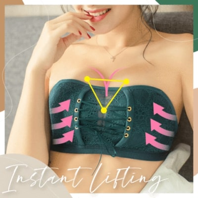 Blonde Bandeau Snøre Push Up BH