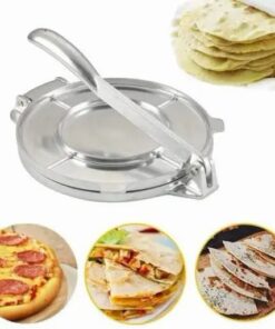 Tortilla-trykfod i rustfrit stål med håndtag