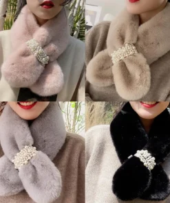 Winter Diamond Faux Fur Wrap tørklæde