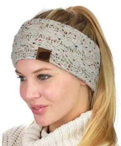 Farverigt strikket Twist Pandebånd